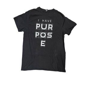 The Concert Tee Mens L "I Have Purpose" Black TShirt Graphic Print Positive